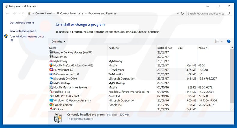 searchmaster.net browser hijacker uninstall via Control Panel