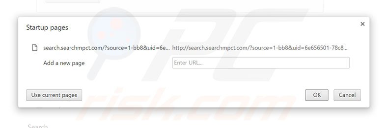 Removing search.searchmpct.com from Google Chrome homepage