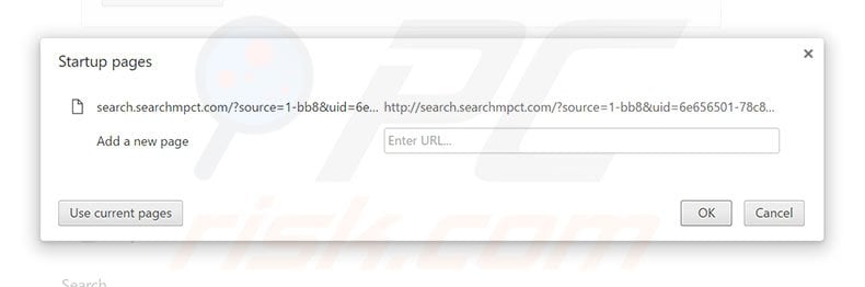 Removing search.searchmpct.com from Google Chrome homepage