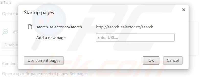 Removing search-selector.co from Google Chrome homepage