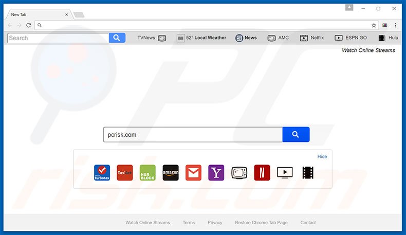 Watch Online Streams browser hijacker