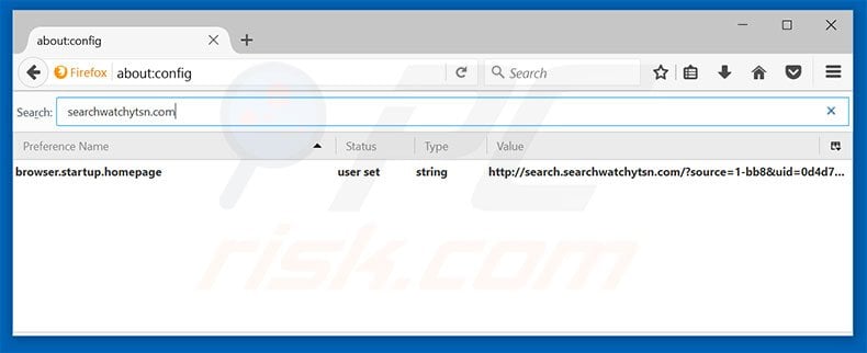 Removing search.searchwatchytsn.com from Mozilla Firefox default search engine