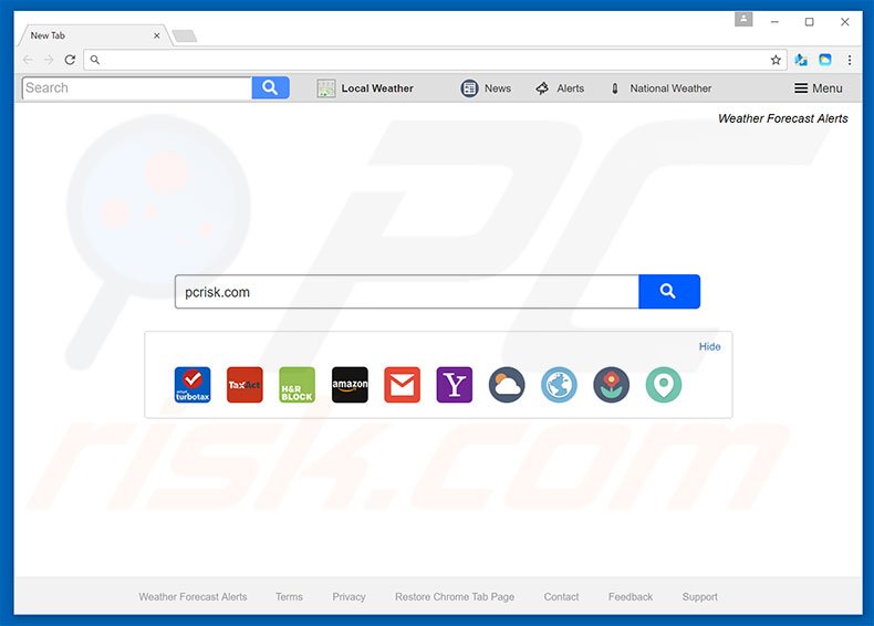 Weather Forecast Alerts browser hijacker