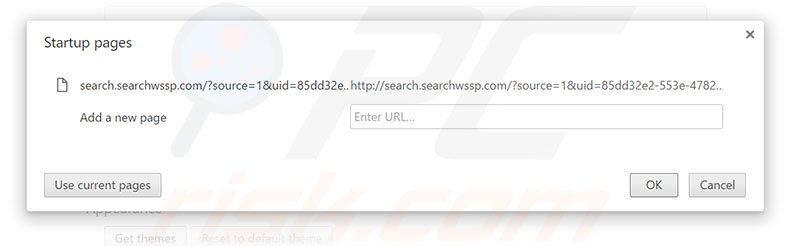 Removing search.searchwssp.com from Google Chrome homepage