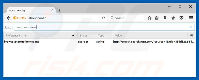 Removing search.searchwssp.com from Mozilla Firefox default search engine