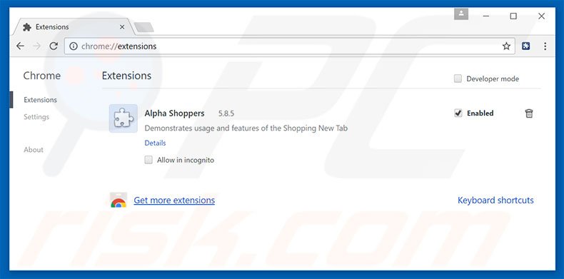 Removing search.showmoreabout.com related Google Chrome extensions