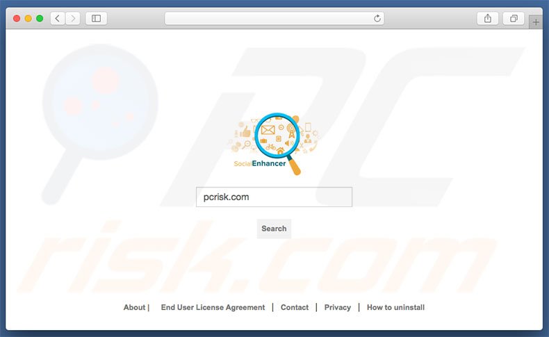 social-enhancer.com browser hijacker on a Mac computer