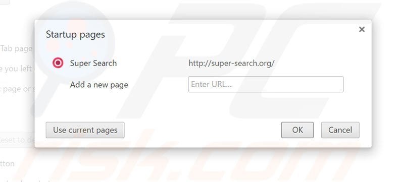 Removing super-search.com from Google Chrome homepage