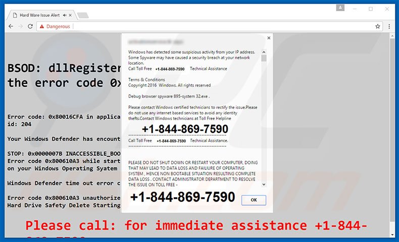 Suspicious Activity From Your IP Address adware