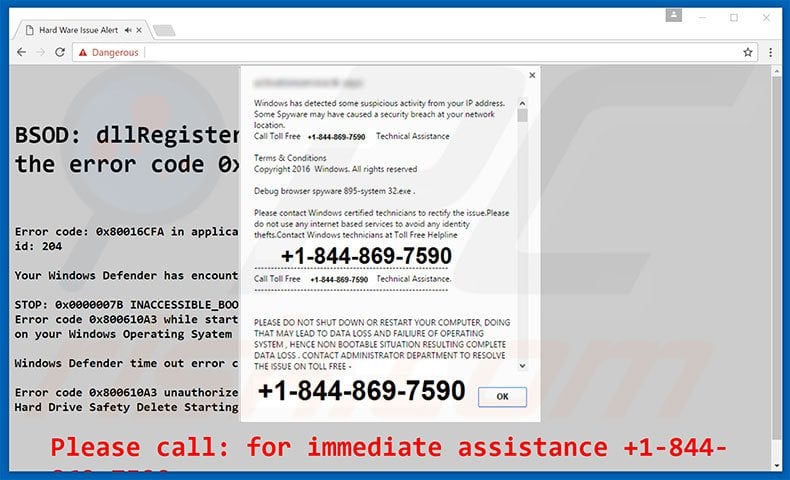 Suspicious Activity From Your IP Address adware