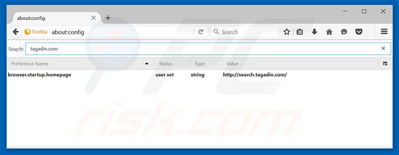 Removing search.tagadin.com from Mozilla Firefox default search engine