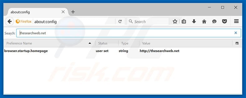 Removing thesearchweb.net from Mozilla Firefox default search engine