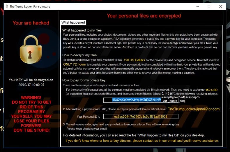 The Trump Locker decrypt instructions