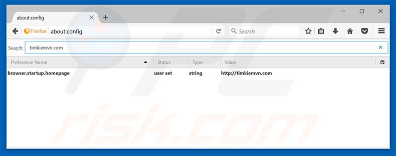 Removing timkiemvn.com from Mozilla Firefox default search engine