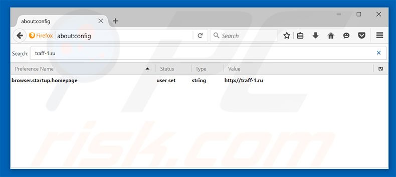 Removing traff-1.ru from Mozilla Firefox default search engine