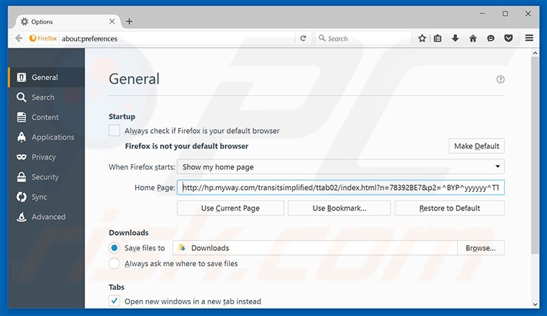 Removing hp.myway.com from Mozilla Firefox homepage