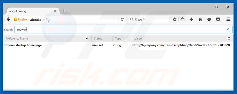 Removing hp.myway.com from Mozilla Firefox default search engine