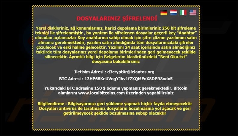 Turkish FileEncryptor decrypt instructions