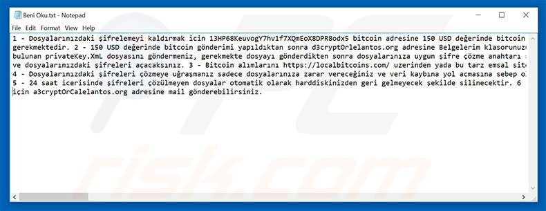 Turkish FileEncryptor text file