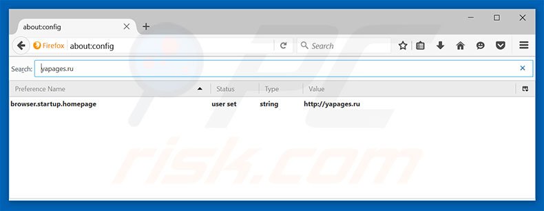 Removing yapages.ru from Mozilla Firefox default search engine