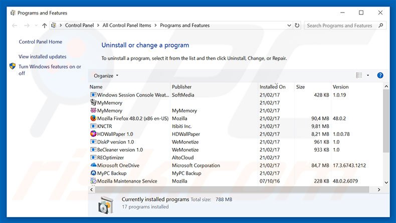 yotosearch.com browser hijacker uninstall via Control Panel