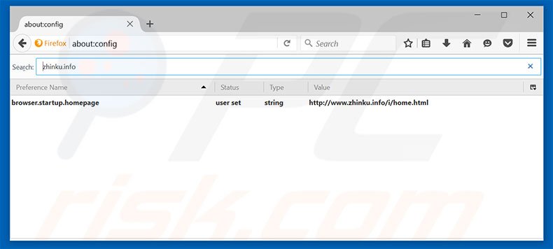 Removing zhinku.info from Mozilla Firefox default search engine