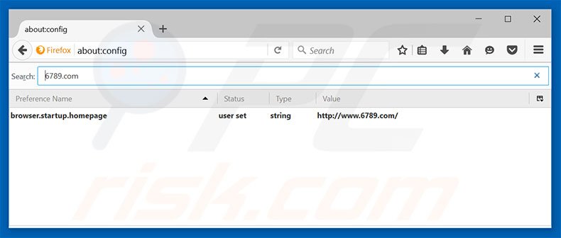 Removing 6789.com from Mozilla Firefox default search engine