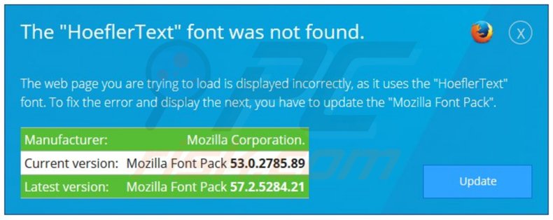HoeflerText font scam Firefox variant