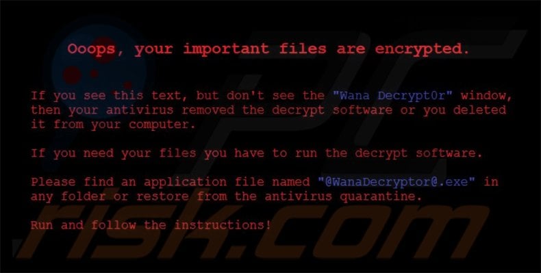 Wana Decrypt0r 2.0 desktop wallpaper