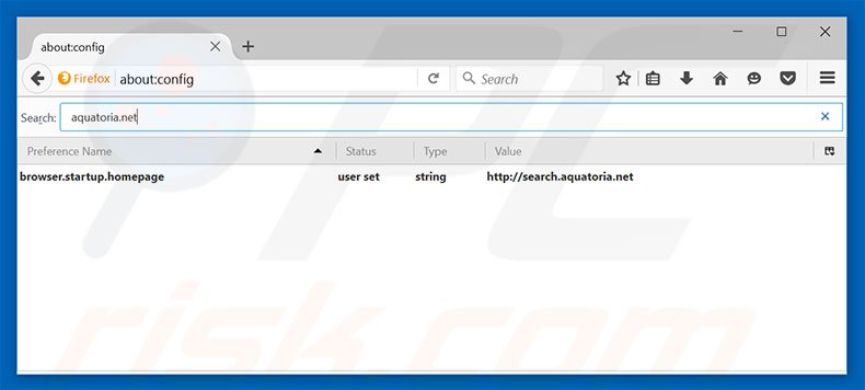 Removing search.aquatoria.net from Mozilla Firefox default search engine
