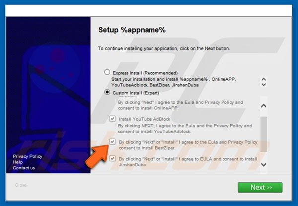 Rogue installer used to spread BestZiper adware