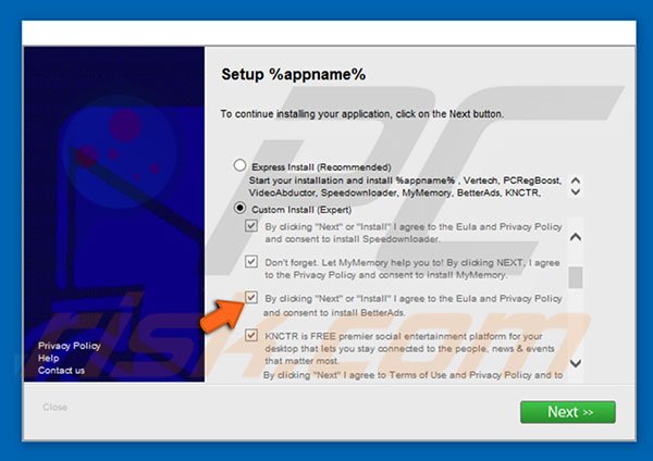 Rogue installer spreading BetterAds adware