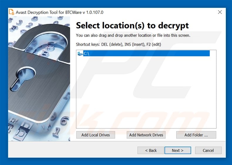 btcware ransowmare decrypter by avast