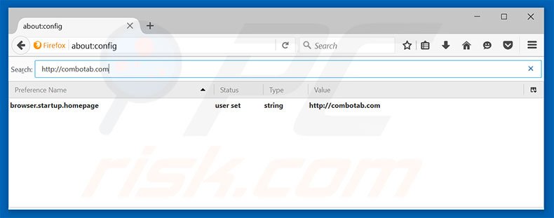 Removing combotab.com from Mozilla Firefox default search engine