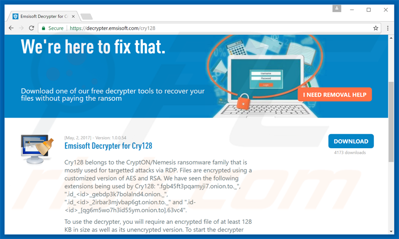 cry128 ransomware decrypter