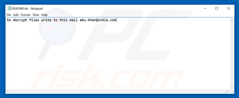 Cryakl ransomware ransom-demanding message (README.txt)
