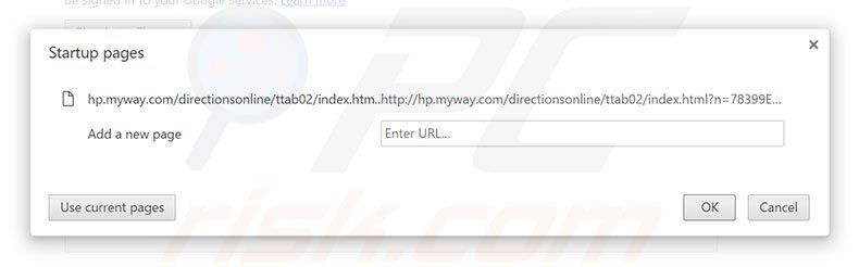 Removing hp.myway.com from Google Chrome homepage