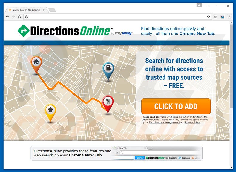 Website used to promote DirectionsOnline browser hijacker