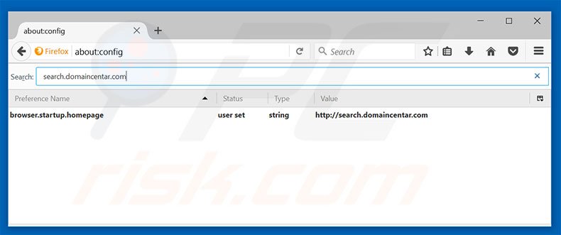 Removing search.domaincentar.com from Mozilla Firefox default search engine