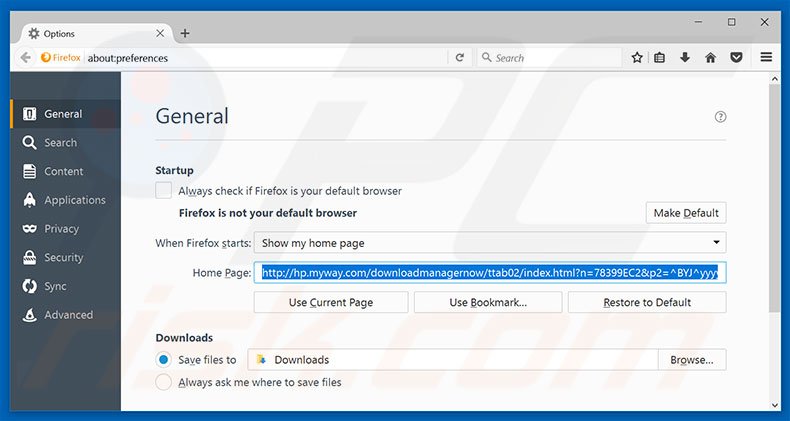 Removing hp.myway.com from Mozilla Firefox homepage