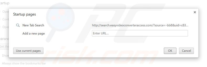 Removing search.easyvideoconverteraccess.com from Google Chrome homepage