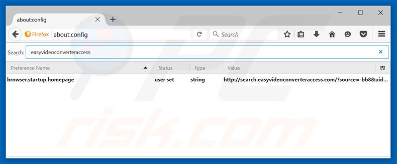 Removing search.easyvideoconverteraccess.com from Mozilla Firefox default search engine