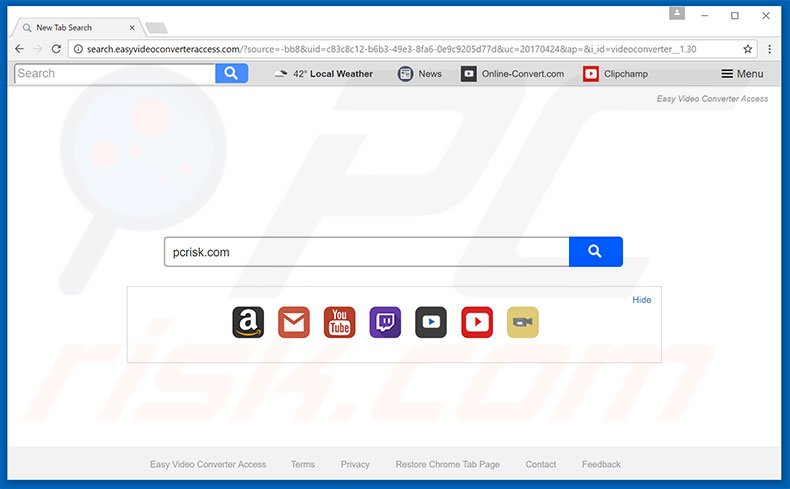 search.easyvideoconverteraccess.com browser hijacker
