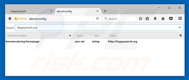Removing happysearch.org from Mozilla Firefox default search engine