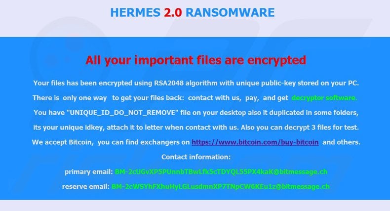 hermes 2.0 ransomware