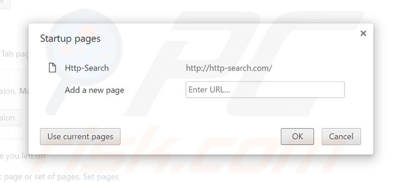 Removing http-search.com from Google Chrome homepage
