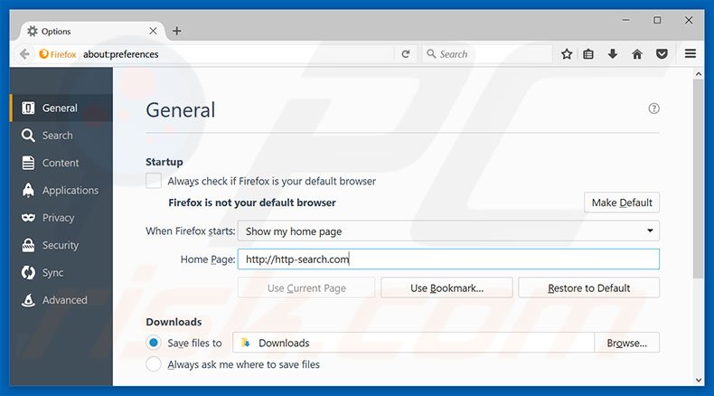 Removing http-search.com from Mozilla Firefox homepage