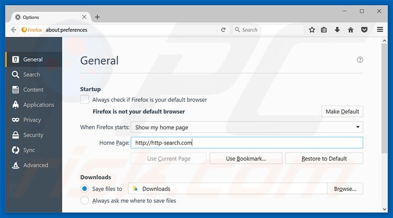 Removing http-search.com from Mozilla Firefox homepage