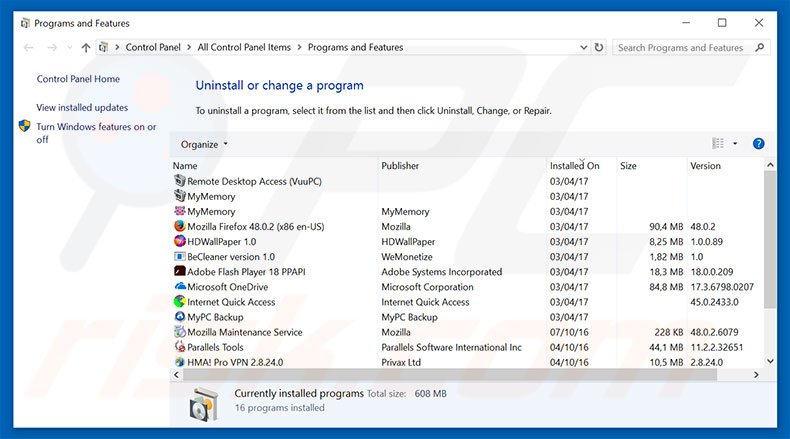 http-search.com browser hijacker uninstall via Control Panel