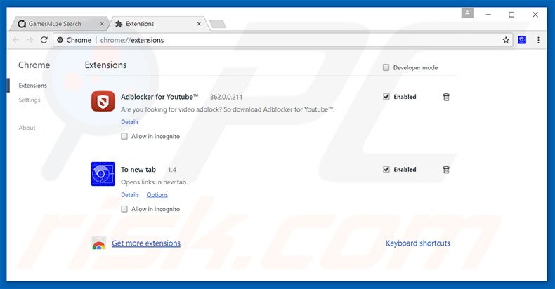 Removing Important Additions For Your Browser Are Downloading ads from Google Chrome step 2